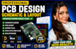 design pcb layout schematic and manufacturing ready gerber files bom footprints