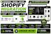 migrate wordpress to shopify wocommerce wix godaddy to shopify store design