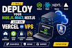 deploy your nodejs react nextjs app on vercel or vps