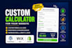 create a custom calculator for your wordpress website, wix, or shopify