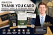 design amazon thank you card, product insert and packaging insert card