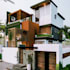 remodel modern villa design, brick facade,3d minimalist home elevation,d5 render