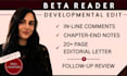 beta read your book as a developmental editor