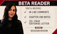 beta read your book as a developmental editor