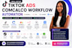 setup tiktok ads comcalco workflow automation mondaycom n8n landbot intercom