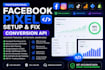 setup facebook pixel tracking meta conversion API, ga4 pixel setup side tracking
