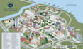 design a custom illustrated campus map, university map and wayfinding map