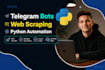 build custom telegram bot or web scraping python script