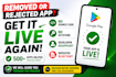 fix removed, rejected, and suspended android app issues