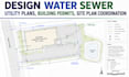 design water sewer utility plans, building permits, site plan coordination