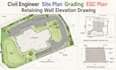 design civil site plan grading plan esc and retaining wall drawings