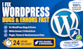 wordpress bug fix, fix wordpress issues, fix wordpress errors, wordpress help