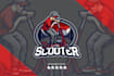 create a unique scooter logo with clean and modern style