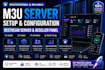 configure m3u playlist, restream server and reseller panel setup