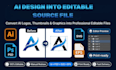 convert ai generated designs into professional editable source files