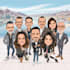 draw group cartoon, caricature based on your photo