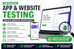 do app testing user testing website review and QA test
