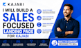 build a sales focused landing page for kajabi