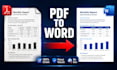convert PDF to word editable, tables and layouts kept