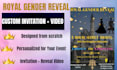 create a royal castle gender reveal invitation and announcement video