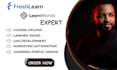 setup learnworlds, freshlearn online course website and lms platform