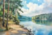 paint landscape in digital oil painting