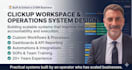 design a clickup workspace to manage your team, projects and operations