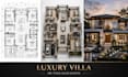 create luxury villa 3d rendering and modern duplex visualization