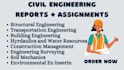 do civil and transportation engineering assigment and task