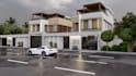 render proposed villa elevation drawing,duplex house,rooftop terrace design, skp