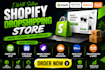 setup shopify dropshipping store shopify store design redesign autods dsers temu