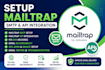 setup mailtrap SMTP, mailtrap API integration, fix dns, email delivery