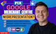 fix google merchant center suspension and misrepresentation