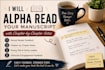 alpha read your manuscript with chapter by chapter notes