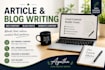 write high quality articles, blogs post, and website content