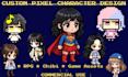 create pixel character, game sprite and rpg character art