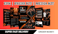 create an artist epk, media kit, and press kit design, one sheet