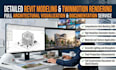 create a detailed 3d building model in revit, render in twinmotion