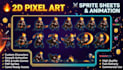 create 2d pixel animation, character sprites and sprites sheet