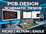 create pcb design, schematic, gerber files in kicad altium and eagle