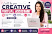 be creative virtual assistant, social media admin, personal executive va,canva