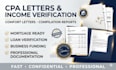 write cpa letter, verify statement, comfort letter, compilation as licensed cpa
