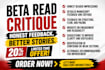 beta read critique, ya novel beta reader fantasy beta reader thriller beta read