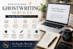 ghostwrite books, ebooks, articles, and blog content
