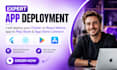 deploy flutter or react native mobile app to play store and app store connect
