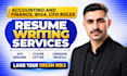 write finance resume, accounting resume, banking CV for big4, cfo, investment