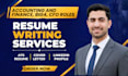 write finance resume, accounting resume, banking CV for big4, cfo, investment