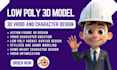 do low poly 3d model character modeling action figure 3d vroid low poly vrchat