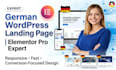 design german wordpress landing page website, one page site for lead generation