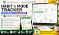 create habit and mood tracker, task tracker, goal planner in excel google sheets
